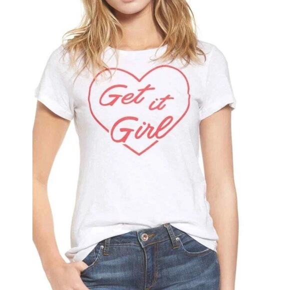 Sundry Heart Graphic Tee shirt “get It Girl” College Crew Neck Women's Med (2) - Picture 1 of 9